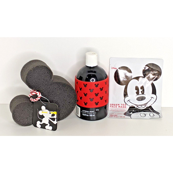 Disney Mickey Mouse Bath Set Sponge Bubble Bath Face Mask ALL NEW - Picture 5 of 5